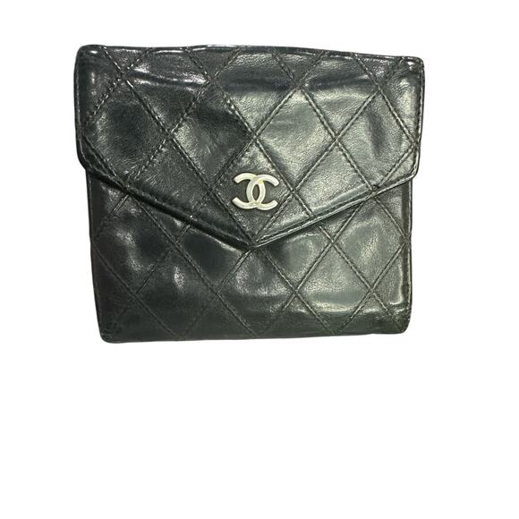 292. Chanel Black Envelope Bifold Wallet with Hologram - Picture 1 of 11